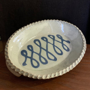 Blue and White Oval Baking Dish