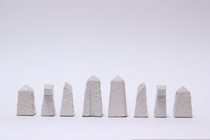 Soda Fired Chess Set with 'Pick-up Stick' Relief Design